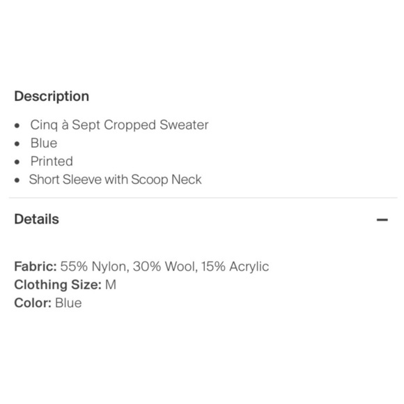 Cinq a Sept Amal Pullover Cropped Sweater - Picture 6 of 7